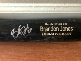 Brandon Jones Game Baseball Bat Signed Atlanta Braves