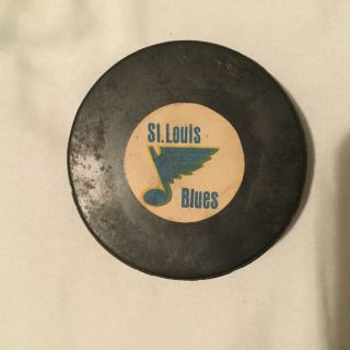 Nhl St.  Louis Blues Converse Vintage Game Puck,  1970’s,  Screened Reverse,  Rare