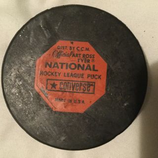 NHL St.  Louis Blues Converse vintage game puck,  1970’s,  screened reverse,  rare 2