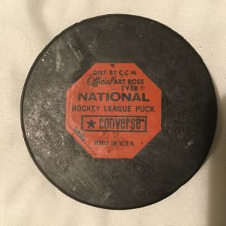 NHL St.  Louis Blues Converse vintage game puck,  1970’s,  screened reverse,  rare 3
