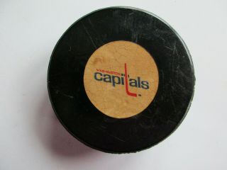 Vintage Nhl Washington Capitals Viceroy Official Game Puck - Hole In The Back