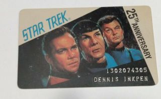 Vintage Star Trek 25th Anniversary Members Card,  Dennis Inkpen
