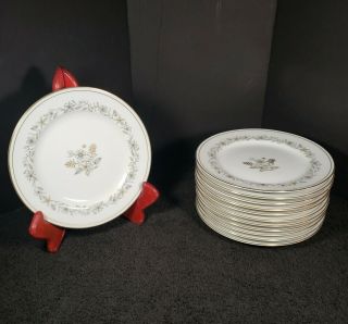 Vintage Set Of 12 Rose China Wynne Pattern Made In Japan Dessert Plates 6.  5 "