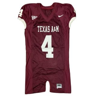Nike Texas A&m Aggies Maroon Football Game Issued Team Worn Jersey Sz 48