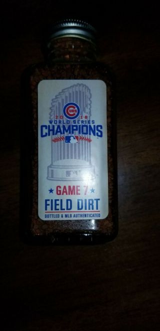 2016 World Series Game 7 Chicago Cubs Game Field Dirt Jar - Mlb Authentic