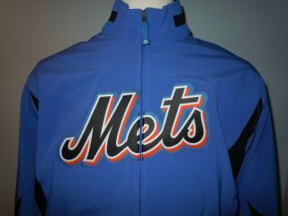 York Mets 3 Majestic Team Issue Baseball Jacket Size (l) Mlb Authenticated