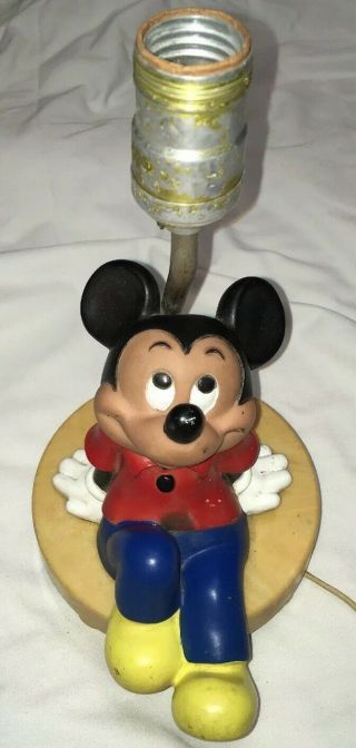 Vintage Disney Mickey Mouse Lamp No Shade