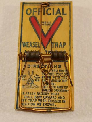 Vintage Official Weasel Trap,  Animal Trap Co.  Lititz Pa.  Usa,