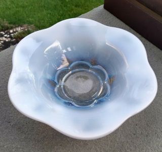 Vintage Duncan Miller Canterbury Blue Opalescent Bowl