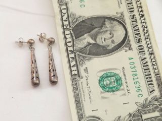 Vintage Sterling Silver Pierced Earrings Jewelry (585c)