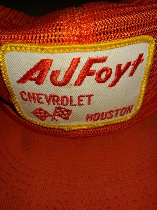 Vintage Aj Foyt Chevrolet Houston Hat 1970s