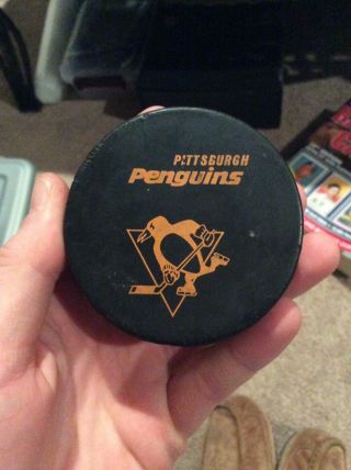 Rare Vintage Pittsburgh Penguins Channel 11 Souvenir Hockey Puck 1970’s Nhl