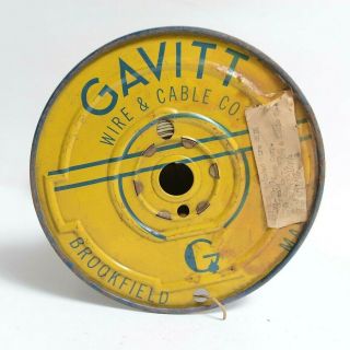 Vintage Metal Gavitt Wire And Cable Co Spool Advertising Decor
