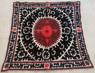 60 " X 58 " Vintage Uzbek Suzani Silk Embroidery Ethnic Kuchi Wall Tribal Tapestry