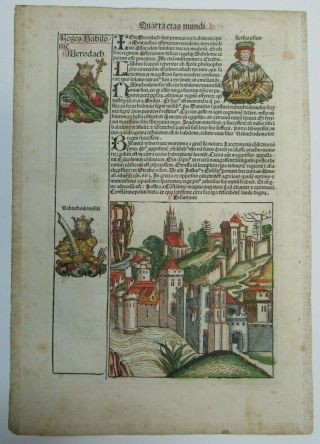 Leaf From The Nuremburg Chronicle C.  1493 Print Of Chess Player World History