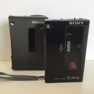 Vintage Sony Cassette - Corder Tcm - 6 With Plastic Carry Cover 926