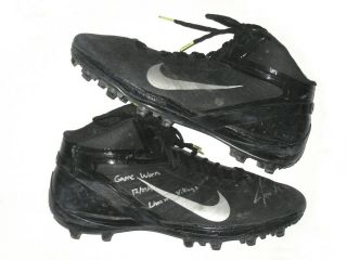 Jason Fox Detroit Lions Game Worn Signed " Final Metrodome Game " Nike Cleats
