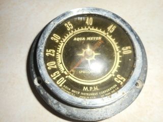 Vintage Aqua Meter 10 - 55 Mph Boat Marine Speedometer