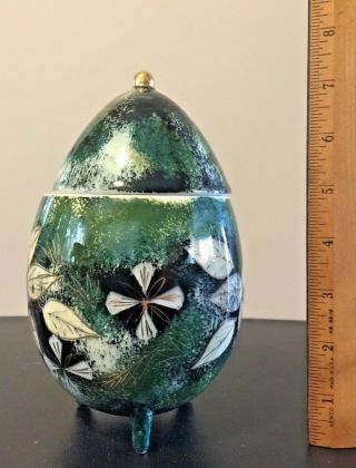 Vintage Sascha Brastoff 044a Lidded Egg Green Mid Century California Pottery