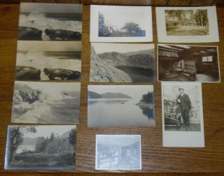 10 Vintage Rppc Real Photo Postcards & 1 Photo - Ocean Waves Seal Harbor Me