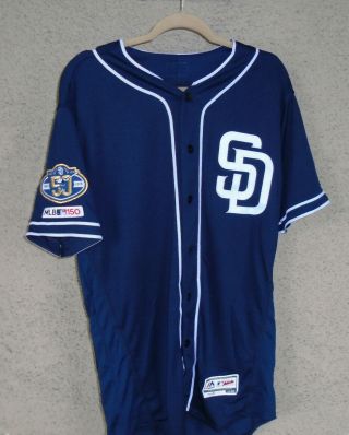 Javy Guerra 2019 San Diego Padres Team Issued Jersey MLB 150 & Friar Patch Set 1 2