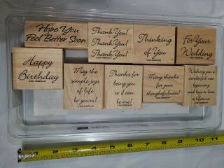 Stampin Up Perfect Pairs Set Of 8 Wood Rubber Stamps Retired Vintage 2001