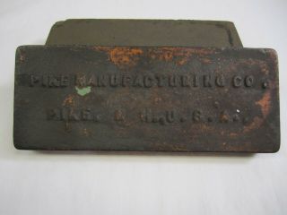 Vintage Pike Manufacturing Co Cast Iron Sharpening Oil Stone Case With Stone