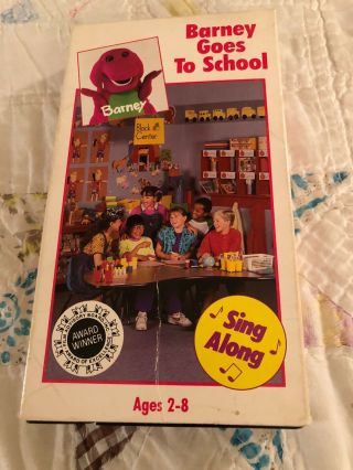 Vhs Barney - Barney Goes To School Sing Along Vhs 1990 Vintage