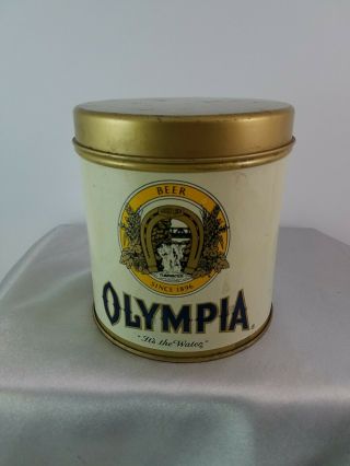 Vintage Olympia Beer “it’s The Water” Since 1896 Good Luck Tumwater Metal Tin