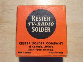 Vintage Kester Tv - Radio Solder “resin - Five” Flux Core Made In Canada Great Shape
