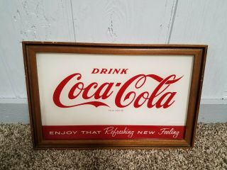 Vintage 1962 Drink Coca - Cola Plate Glass Insert Vending Machine Cooler Etc