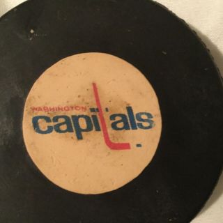 Nhl Washington Capitals Converse Vintage Game Puck,  1970’s,  Screened Reverse