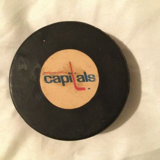 NHL Washington Capitals Converse vintage game puck,  1970’s,  screened reverse 2