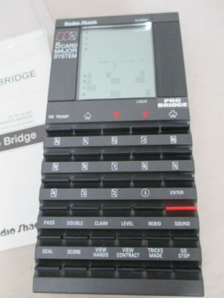 Radio Shack Vintage Pro Bridge Electronic Handheld Card Game with instructions 2