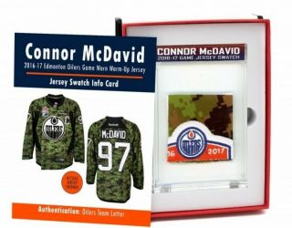 Connor Mcdavid 2016 - 17 Edmonton Oilers Game Worn Jersey Mystery Swatch Box