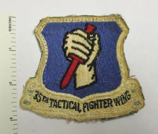 Us Air Force 35th Tactical Fighter Wing Patch & Worn Vintage Hook & Loop