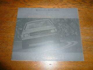 1985 Mercedes - Benz Specifications S - Class Sales Brochure - Vintage