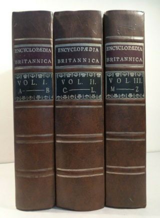1971 Facsimile Encyclopaedia Britannica 3 Volumes Illustrated Plates