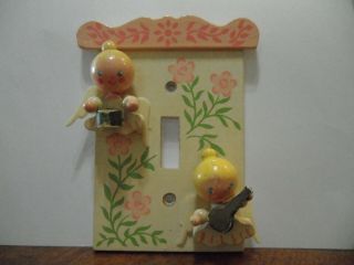 Vintage Originals By Irmi Handpainted Wooden Wall Light Switch Plate Angels