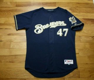 Shane Nance 2003 Milwaukee Brewers Game Jersey Alternate Style Size 46