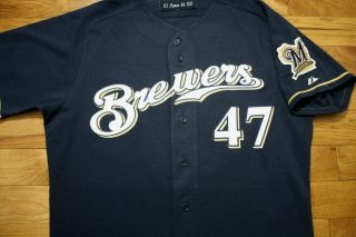 Shane Nance 2003 Milwaukee Brewers game jersey alternate style size 46 3