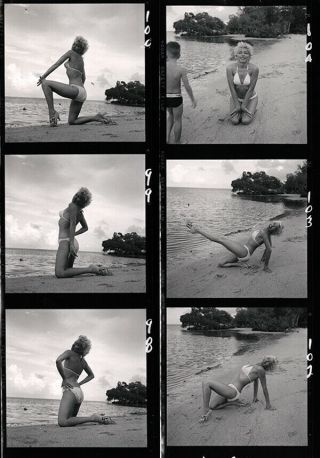 50s Bunny Yeager Pin - Up Contact Sheet 12 Frames Sharon Knight Burlesque Dancer 2