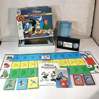 Vintage 1986 Disney Cartoon Classics Vcr Board Game Milton Bradley Complete