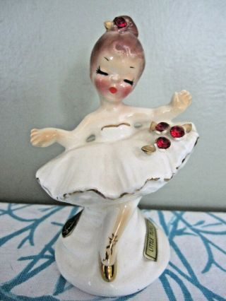 Rare Vintage Josef Originals Little Tutu Ballerina Porcelain Figurine Tag Ruby