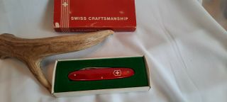 Victorinox Swiss Army Pocket Pal Red Aluminum Alox Knife Vintage