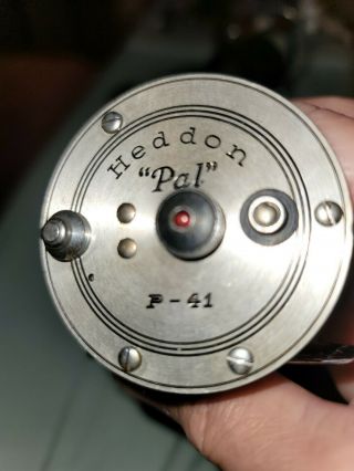 Vintage Heddon Pal P - 41 Jeweled End Caps Reel