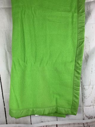 Vintage Bright Neon Green Fleece Blanket Soft Warm Retro
