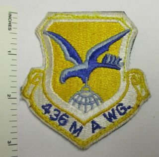 436th Military Airlift Wing Us Air Force Patch Vintage Hook & Loop Back