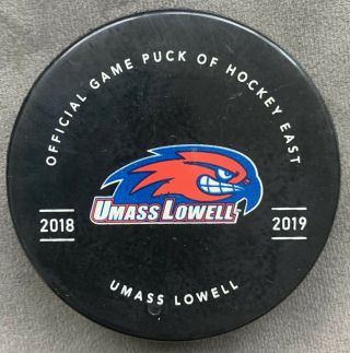 University Of Massachusetts - Lowell Official Game Puck 2018 - 19.  Uml Hockey East