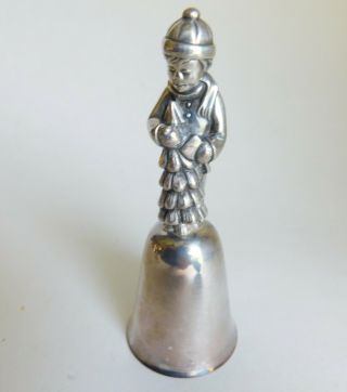 Vintage Reed & Barton Little Boy Holding Christmas Tree Silverplate Bell 4 "